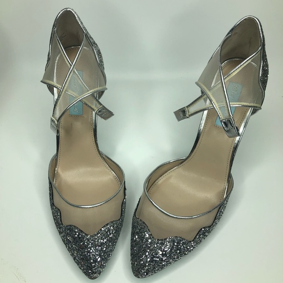 Betsey Johnson Shoes - Blue by Betsey Johnson Silver Glitter Heels
